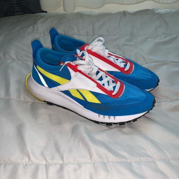 Mens Reebok Classic Leather Legacy Dynamic Blue Red Shoes Sneakers Size 10 - Picture 2 of 7